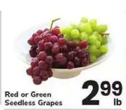 Safeway Red or Green Seedless Grapes offer