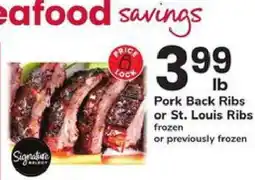 Safeway Pork Back Ribs or St Louis Ribs offer