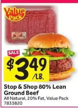 Stop&Shop Stop & Shop 80% Lean Ground Beef offer