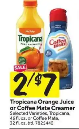 Stop&Shop Tropicana Orange Juice or Coffee mate Creamer offer