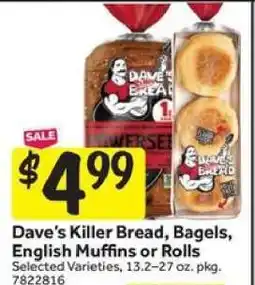 Stop&Shop Dave's Killer Bread, Bagels, English Muffins or Rolls offer