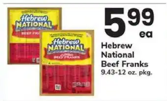 Safeway Hebrew National Beef Franks offer