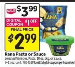 Stop&Shop Rana Pasta or Sauce offer