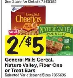 Stop&Shop General Mills Cereal, Nature Valley, Fiber One or Treat Bars offer