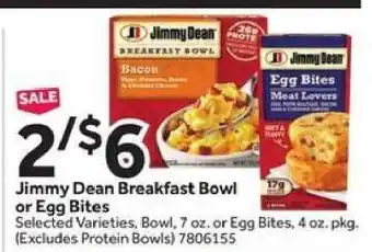Stop&Shop Jimmy Dean Breakfast Bowl or Egg Bites offer