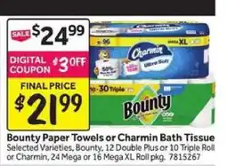 Stop&Shop Bounty Paper Towels or Charmin Bath Tissue offer