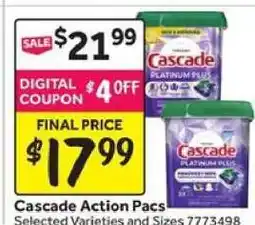 Stop&Shop Cascade Action Pacs offer