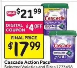 Stop&Shop Cascade Action Pacs offer