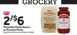 Stop&Shop Mezzetta Pasta Sauce or Rummo Pasta offer