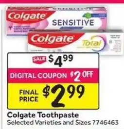 Stop&Shop Colgate Toothpaste offer