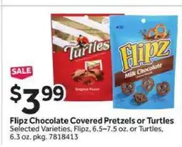 Stop&Shop Flipz Chocolate Covered Pretzels or Turtles offer