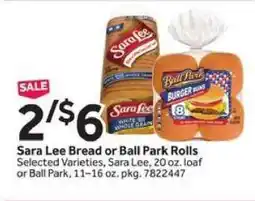 Stop&Shop Sara Lee Bread or Ball Park Rolls offer
