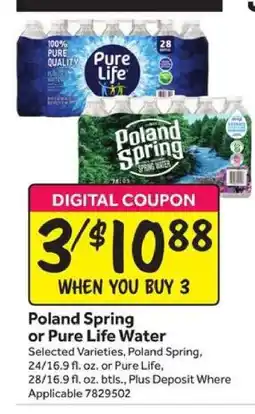 Stop&Shop Poland Spring or Pure Life Water offer