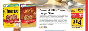 ShopRite General Mills Cereal Large Size offer