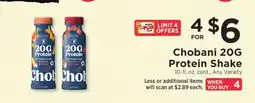 ShopRite Chobani 20G Protein Shake offer