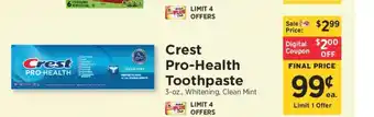 ShopRite Crest Pro-Health Toothpaste offer