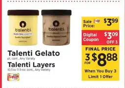 ShopRite Talenti Gelato offer