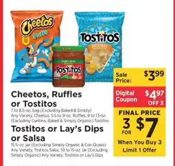 ShopRite Cheetos, Ruffles or Tostitos offer