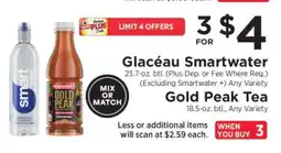 ShopRite Glacéau Smartwater / Gold Peak Tea offer