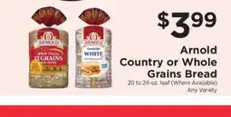 ShopRite Arnold Country or Whole Grains Bread offer