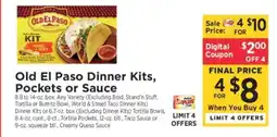 ShopRite Old El Paso Dinner Kits, Pockets or Sauce offer