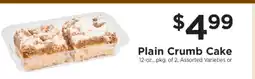 ShopRite Plain Crumb Cake offer