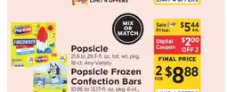 ShopRite Popsicle & Frozen Confection Bars offer