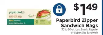 ShopRite Paperbird Zipper Sandwich Bags offer