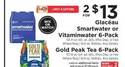 ShopRite Glacéau Smartwater or Vitaminwater 6-Pack, Gold Peak Tea 6-Pack offer