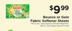 ShopRite Bounce or Gain Fabric Softener Sheets offer