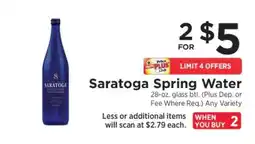 ShopRite Saratoga Spring Water offer