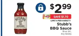 ShopRite Stubb's BBQ Sauce offer