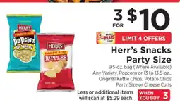 ShopRite Herr’s Snacks Party Size offer