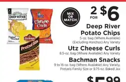 ShopRite Deep River Potato Chips, Utz Cheese Curls, Bachman Snacks offer
