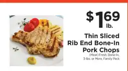 ShopRite Thin Sliced Rib End Bone-In Pork Chops offer