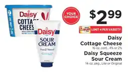 ShopRite Daisy Cottage Cheese or Daisy Squeeze Sour Cream offer