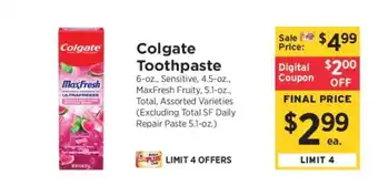 ShopRite Colgate Toothpaste offer