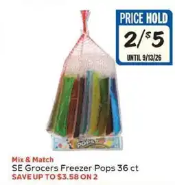 Winn Dixie SE Grocers Freezer Pops 36 ct offer