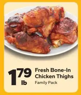 Save a Lot Fresh Bone-In Chicken Thighs offer