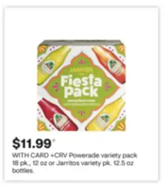 CVS Powerade variety pack 18 pk., 12 oz or Jarritos variety pk. 12.5 oz bottles offer
