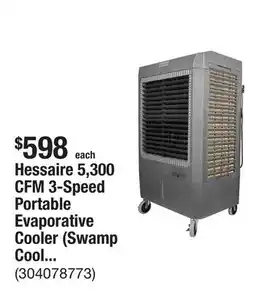 The Home Depot Hessaire 5,300 CFM 3-Speed Portable Evaporative Cooler (Swamp Cooler) for 1,600 sq. ft offer
