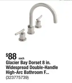 The Home Depot Glacier Bay Dorset 8 in. Widespread Double-Handle High-Arc Bathroom Faucet in Brushed Nickel offer