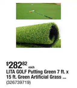 The Home Depot LITA GOLF Putting Green 7 ft. x 15 ft. Green Artificial Grass Turf offer