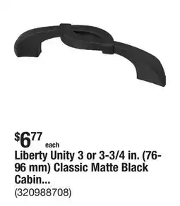 The Home Depot Liberty Unity 3 or 3-3/4 in. (76-96 mm) Classic Matte Black Cabinet Drawer Pull offer