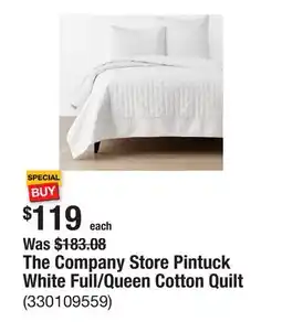 The Home Depot The Company Store Pintuck White Full/Queen Cotton Quilt offer