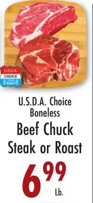 Garden Fresh Market U.S.D.A. Choice Boneless Beef Chuck Steak or Roast offer