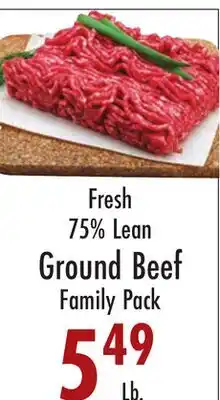 Garden Fresh Market Fresh 75% Lean Ground Beef Family Pack offer