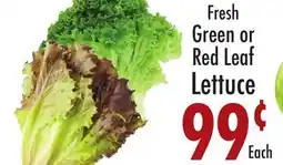 Garden Fresh Market Fresh Green or Red Leaf Lettuce offer