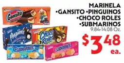 La Chiquita Food Market MARINELA •GANSITO •PINGUINOS •CHOCO Roles •SUBMARINOS offer
