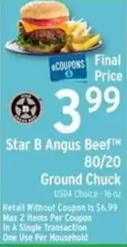 Brookshire's Star B Angus Beef Ground Chuck offer